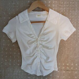 Anthropologie Maeve Ruched Blouse XXS